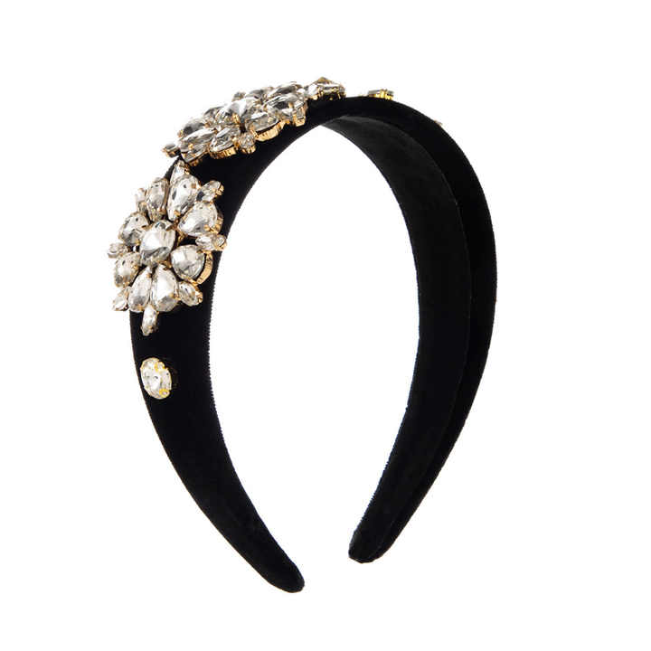 Retro Heavy Crystal Flannelette Rhinestone Headbandâ˘
