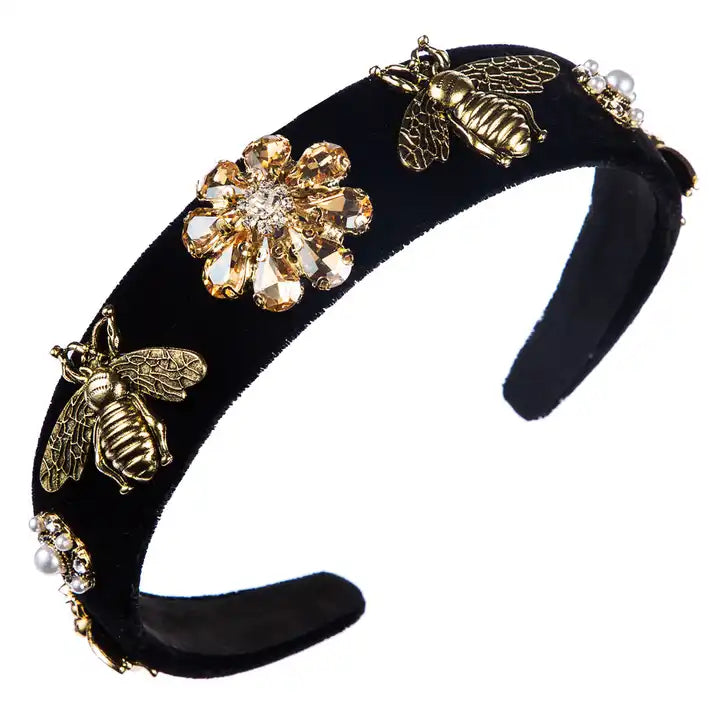 Luxury Retro Bee-Style Velvet Headband™