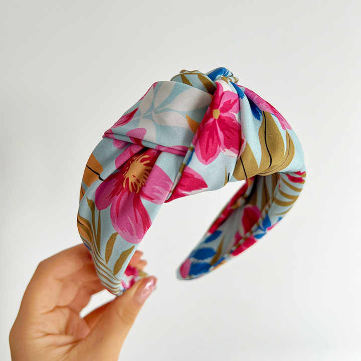 Satin Printed Floral Knot Headband™