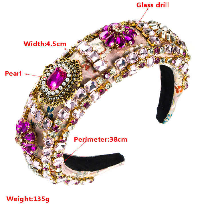 Retro Heavy Crystal Rhinestones Wide Headband™