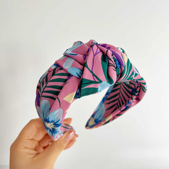 Satin Printed Floral Knot Headband™