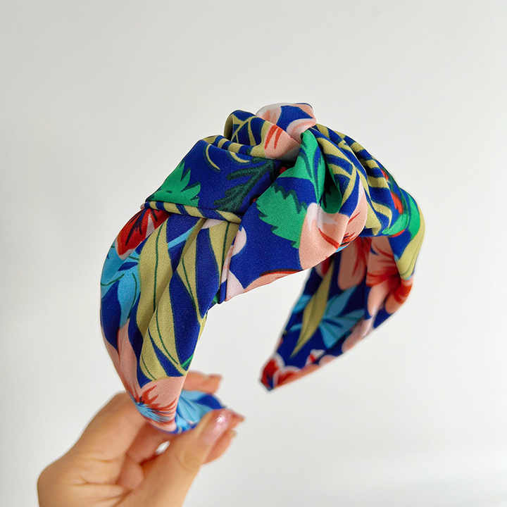 Satin Printed Floral Knot Headband™