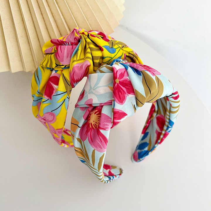 Satin Printed Floral Knot Headband™