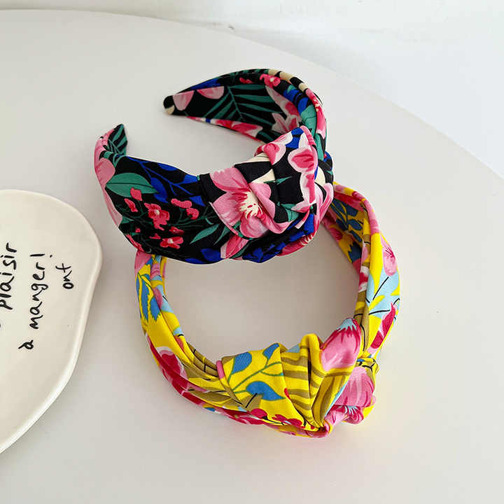Satin Printed Floral Knot Headband™