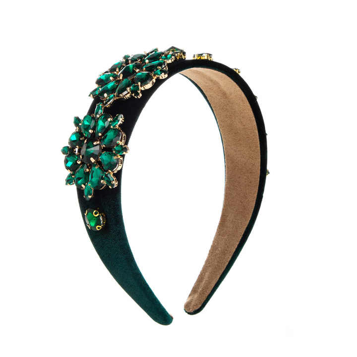 Retro Heavy Crystal Flannelette Rhinestone Headbandâ˘