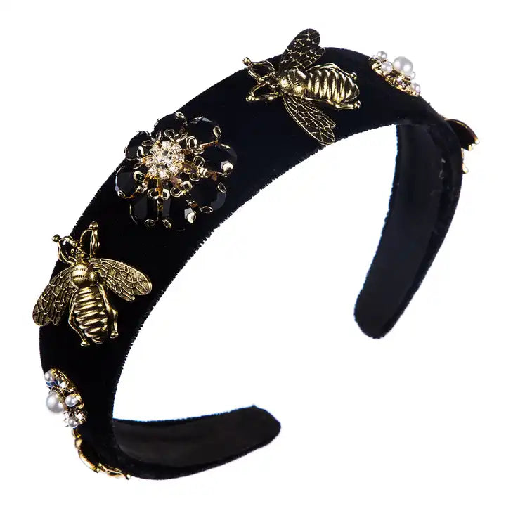 Luxury Retro Bee-Style Velvet Headband™