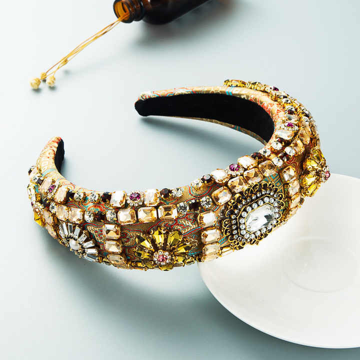 Retro Heavy Crystal Rhinestones Wide Headband™