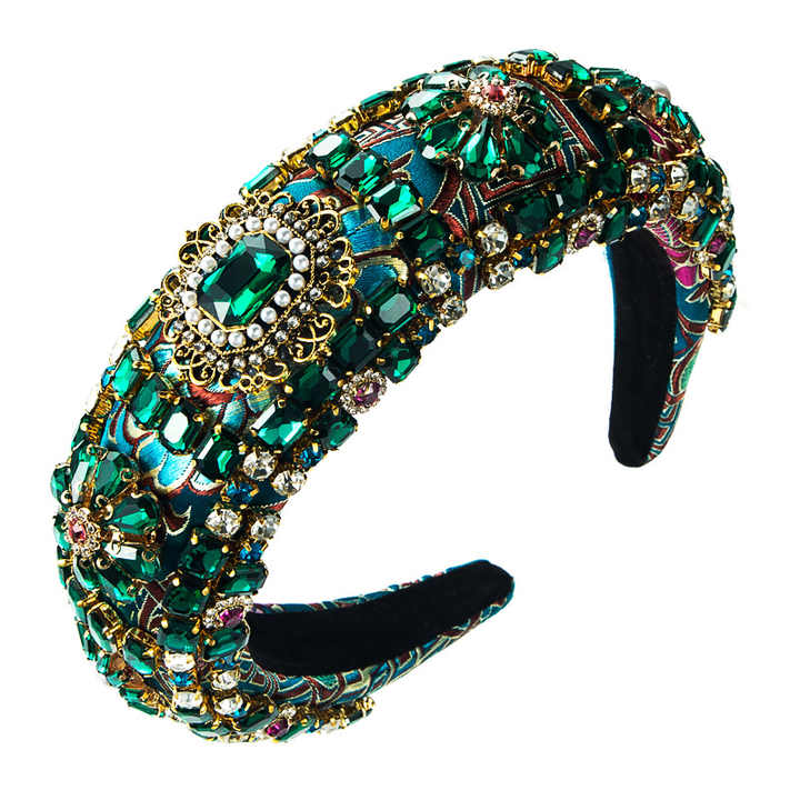 Retro Heavy Crystal Rhinestones Wide Headband™
