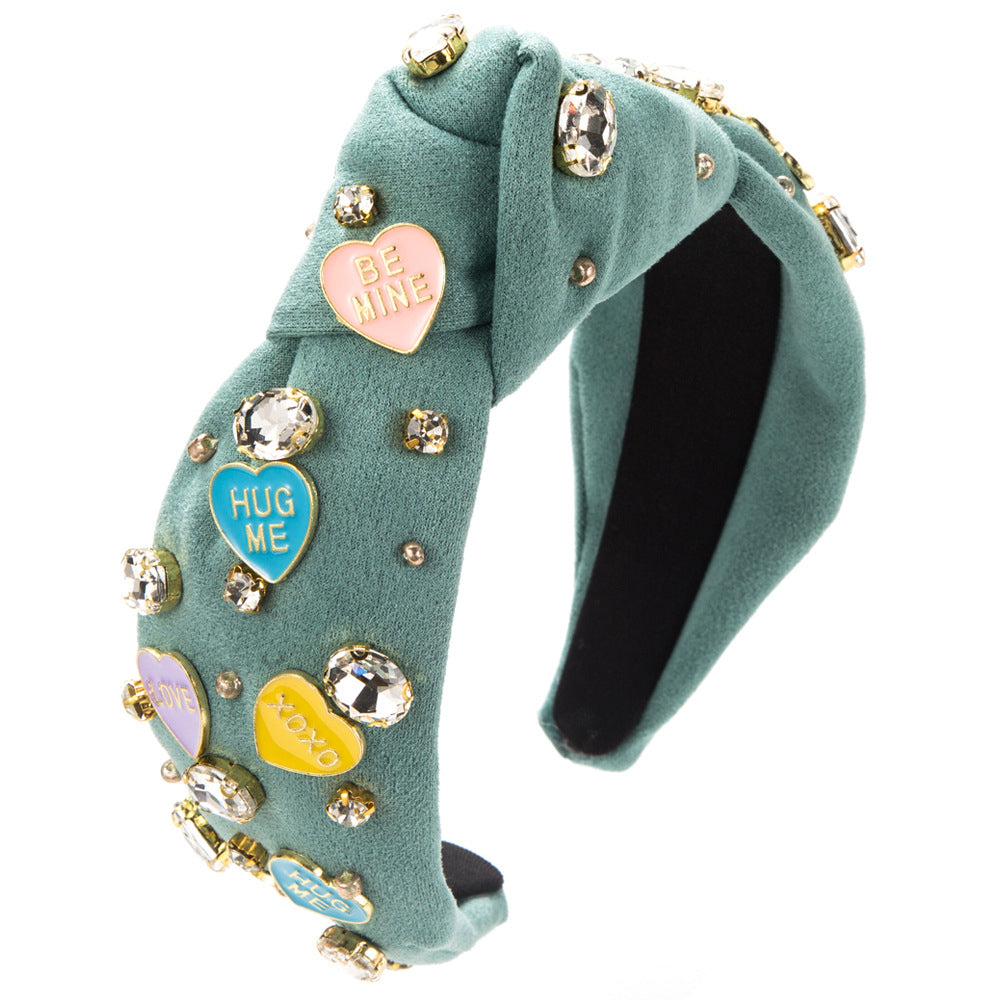 Baroque Rhinestone Love Heart Headband™