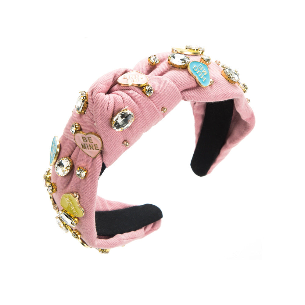 Baroque Rhinestone Love Heart Headband™