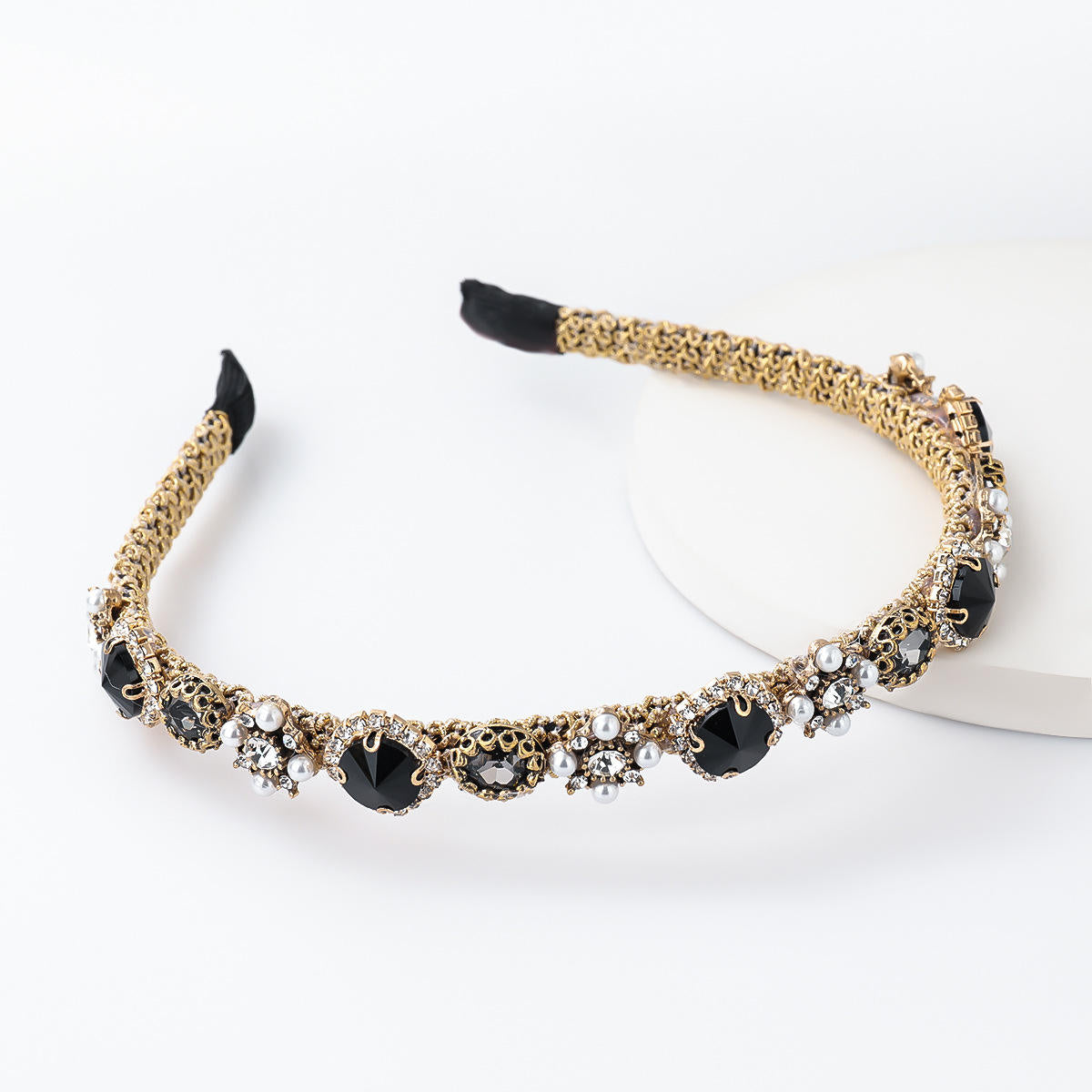 Pearl Flower Alloy Diamond Headband™