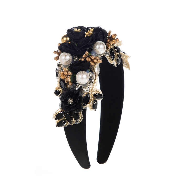 Luxury Embroidered Flowers Pearl Headband™