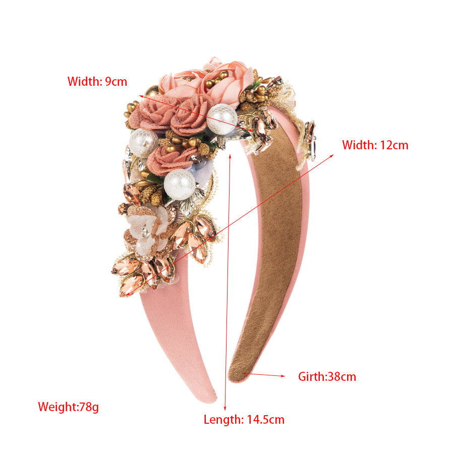 Luxury Embroidered Flowers Pearl Headband™