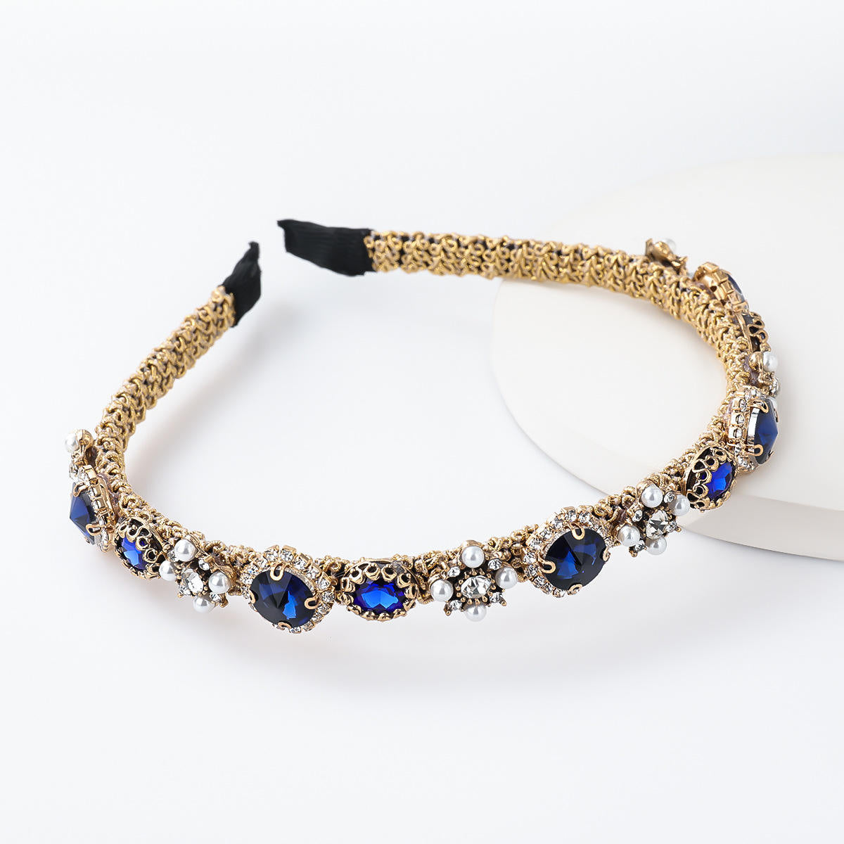 Pearl Flower Alloy Diamond Headband™