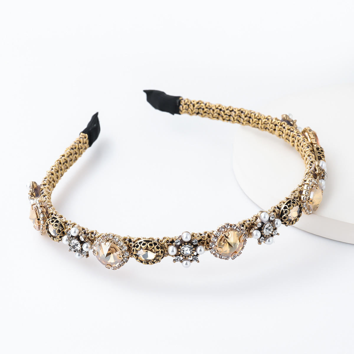 Pearl Flower Alloy Diamond Headband™