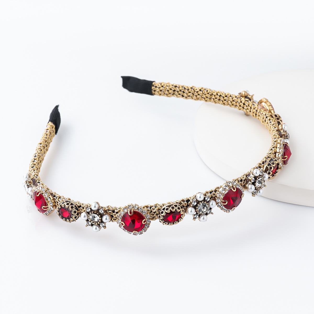 Pearl Flower Alloy Diamond Headband™